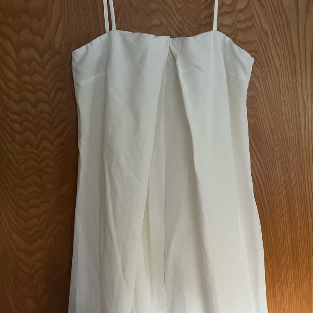 Zara White Jumper/Romper with Spaghetti Straps